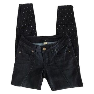 Bebe | Skinny Leg Studded Jeans Size 25 Dark Wash Low Rise Slim Denim Pants